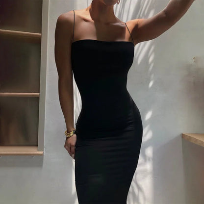 Robe Sexy Noire d’Été – Dos Nu & Bretelles Spaghetti | Moulante Élégante pour Soirée & Clubwear Femme 
🚚Livraison gratuite rapide et sécurisé FR FelizShop