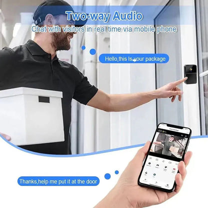 Caméra de Sonnette Vidéo WiFi – Vision Nocturne HD, Sans Fil, Batterie Intégrée, Interphone Bidirectionnel avec Modulation de Voix, Sécurité Intelligente pour la Maison 🚚 Livraison rapide en 8 à 12 jours ouvrés FelizShop