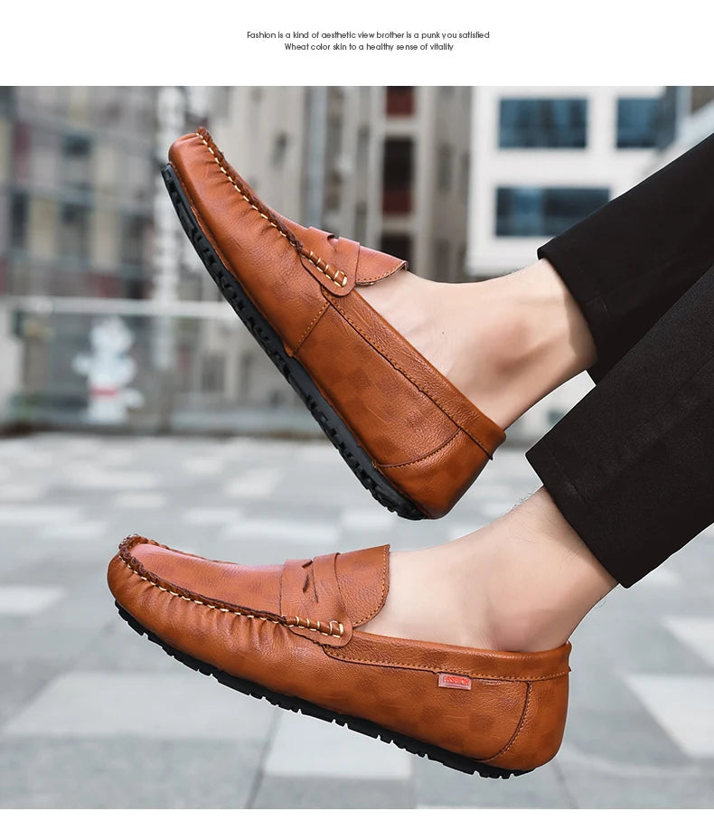 Mocassins Homme Cuir – Chaussures Décontractées à Enfiler | Loafers Style Bateau Haut de Gamme (Taille 38 à 47)🚚 Livraison rapide en 8 à 12 jours ouvrés depuis la France FelizShop