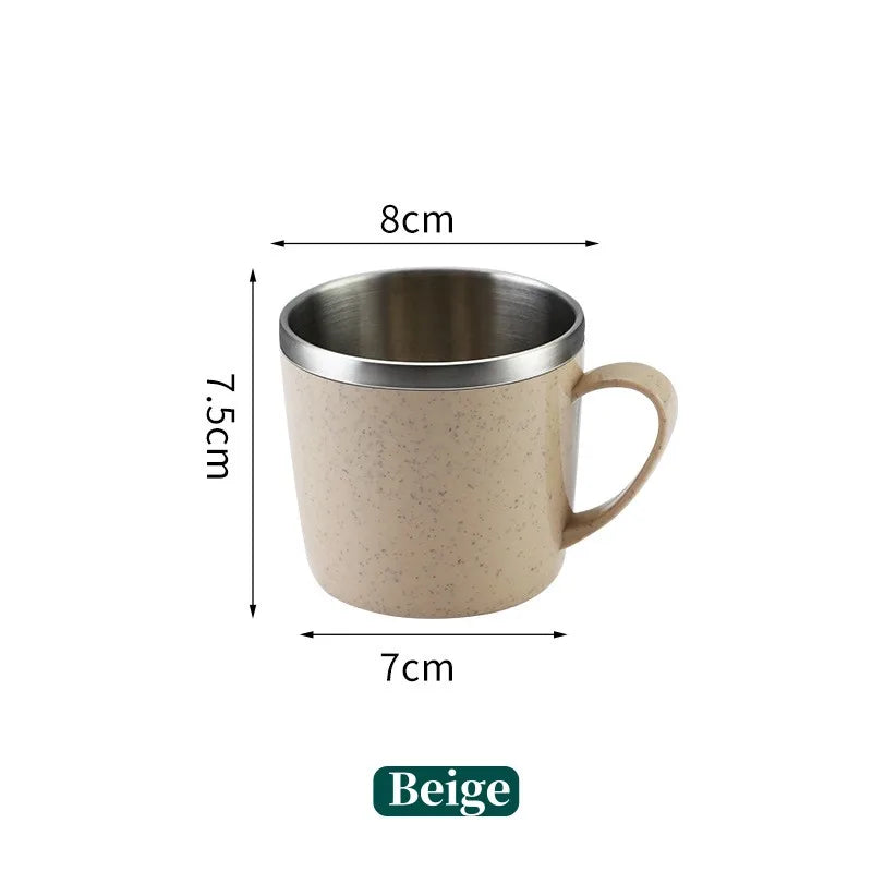 Tasse Inox Double Paroi – Anse Plastique Anti-Chaleur FelizShop