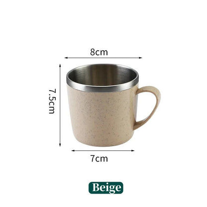 Tasse Inox Double Paroi – Anse Plastique Anti-Chaleur FelizShop