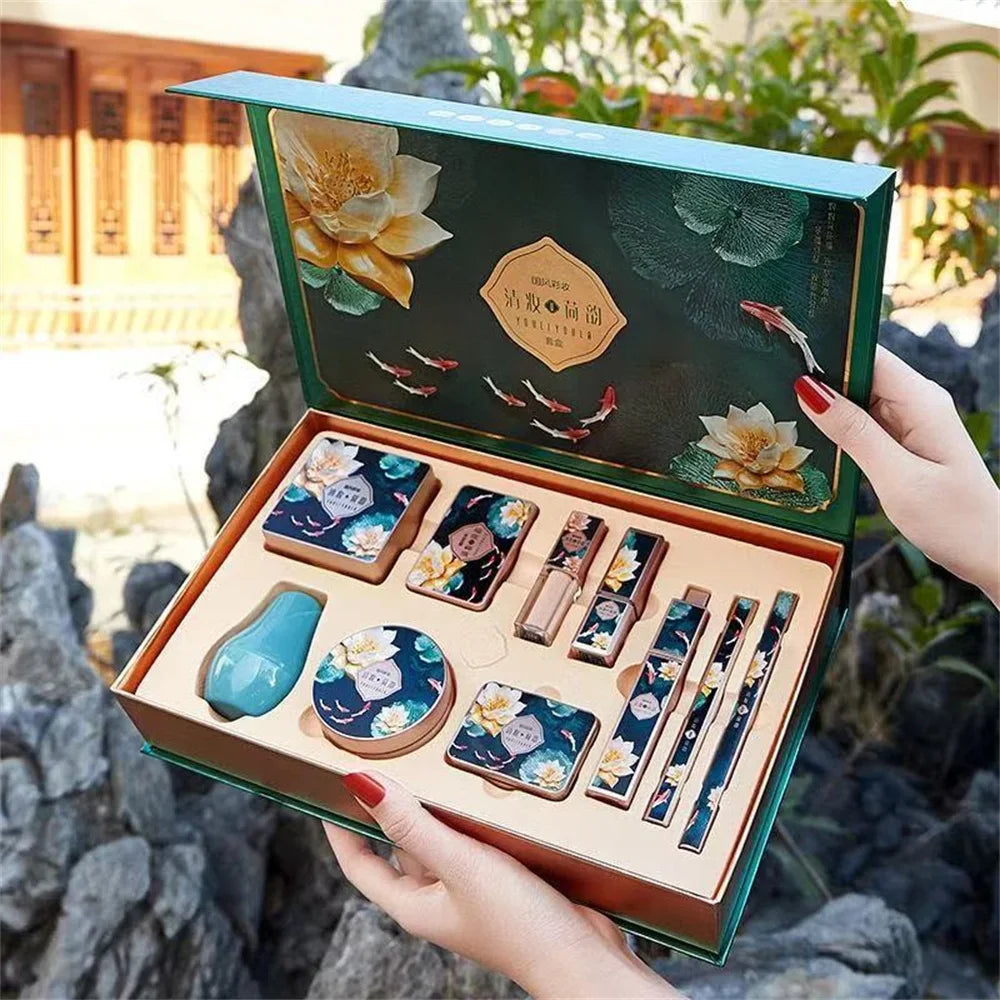 Coffret Maquillage Noël – Set Cadeau Beauté Complet | BB Cream, Rouge à Lèvres, Fards, Eyeliner, Crayon Sourcils🚚 Livraison rapide FelizShop