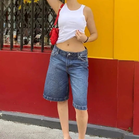 Imcute – Shorts en jean femme style Y2K, longueur genou, taille haute, coupe large. Bermuda droit type "carpenter", tendance et décontracté.
🚚Livraison gratuite rapide et sécurisé FR FelizShop