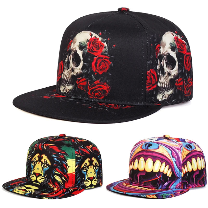 Men's Lion Animal Cartoon Printing Baseball Hat Hip Hop Fashion Women's Snapback hat Leisure Sports Button Hat Adjustable 🚚 Livraison rapide FelizShop