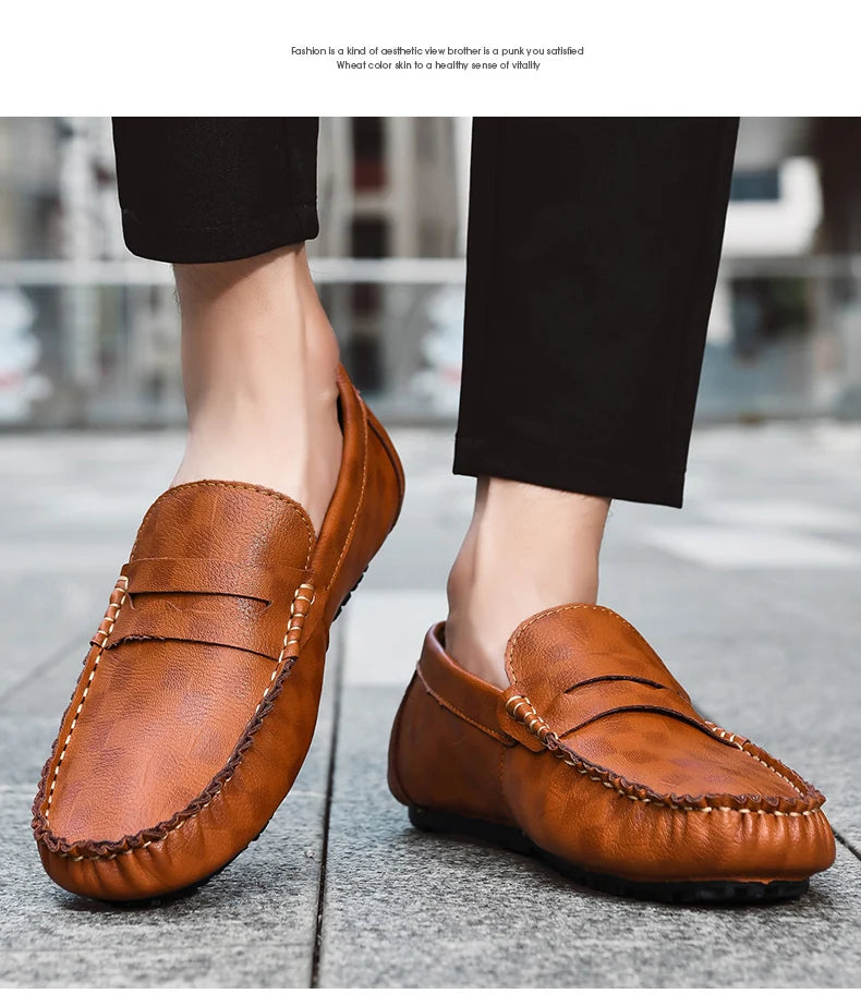 Mocassins Homme Cuir – Chaussures Décontractées à Enfiler | Loafers Style Bateau Haut de Gamme (Taille 38 à 47)🚚 Livraison rapide en 8 à 12 jours ouvrés depuis la France FelizShop