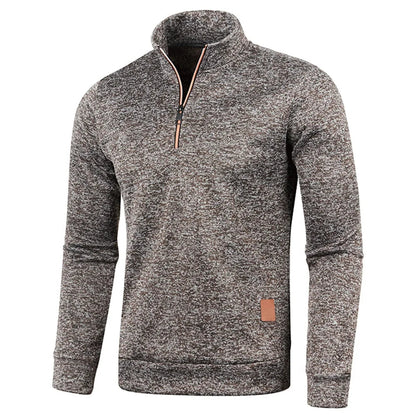 Sweatshirt Homme Demi-Zippé – Pull Épais à Col Montant, Style Décontracté pour le Printemps/Automne, Couleur Unie 🚚 Livraison rapide en 8 à 12 jours ouvrés depuis la France FelizShop