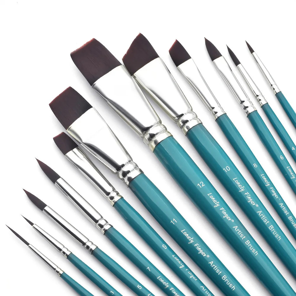 Ensemble de 12 pinceaux professionnels pour maquillage artistique – Poils en nylon premium – Pour maquillage de scène, pétales, embouts dôme, reliefs et tracés fins🚚 Livraison rapide en 8 à 12 jours ouvrés depuis FelizShop