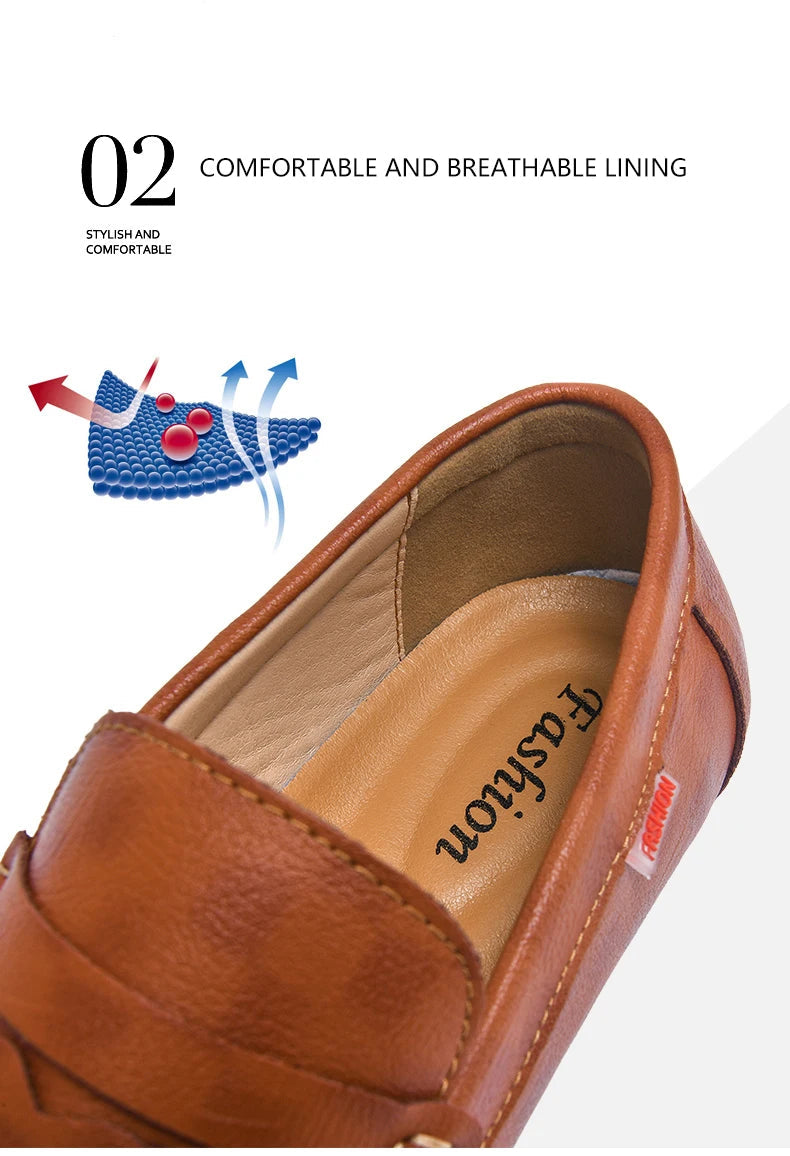 Mocassins Homme Cuir – Chaussures Décontractées à Enfiler | Loafers Style Bateau Haut de Gamme (Taille 38 à 47)🚚 Livraison rapide en 8 à 12 jours ouvrés depuis la France FelizShop