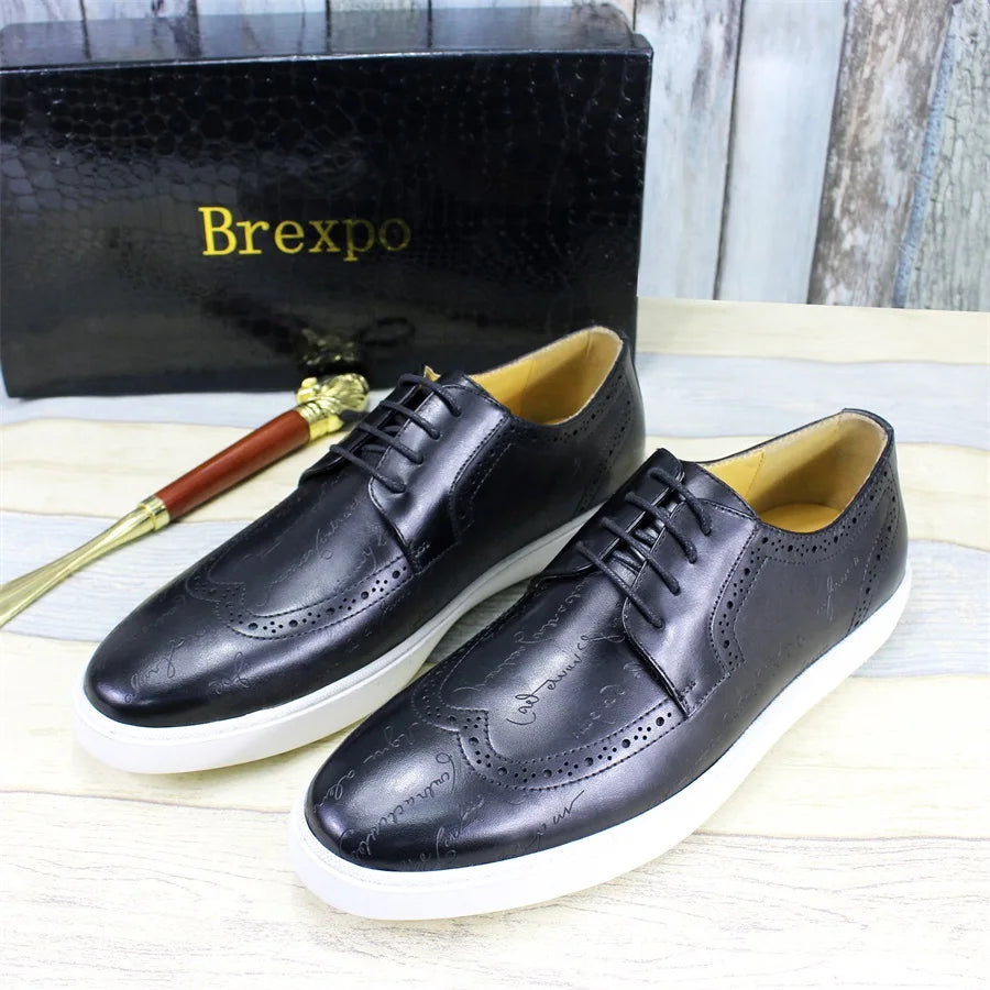 Chaussures en cuir casual haut de gamme pour homme — Style britannique classique, faites main — Chaussures plates confortables pour rendez-vous, soirées et fêtes🚚 Livraison rapide en 8 à 12 jours ouvrés depuis la F FelizShop