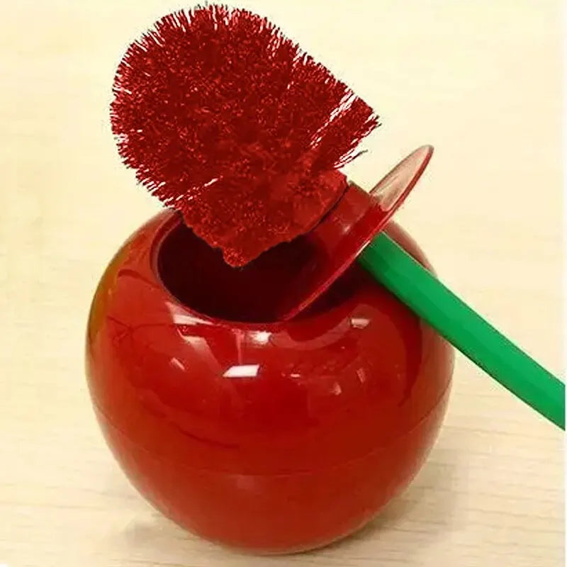 Brosse WC Cerise – Brosse Toilettes Design avec Support Original FelizShop