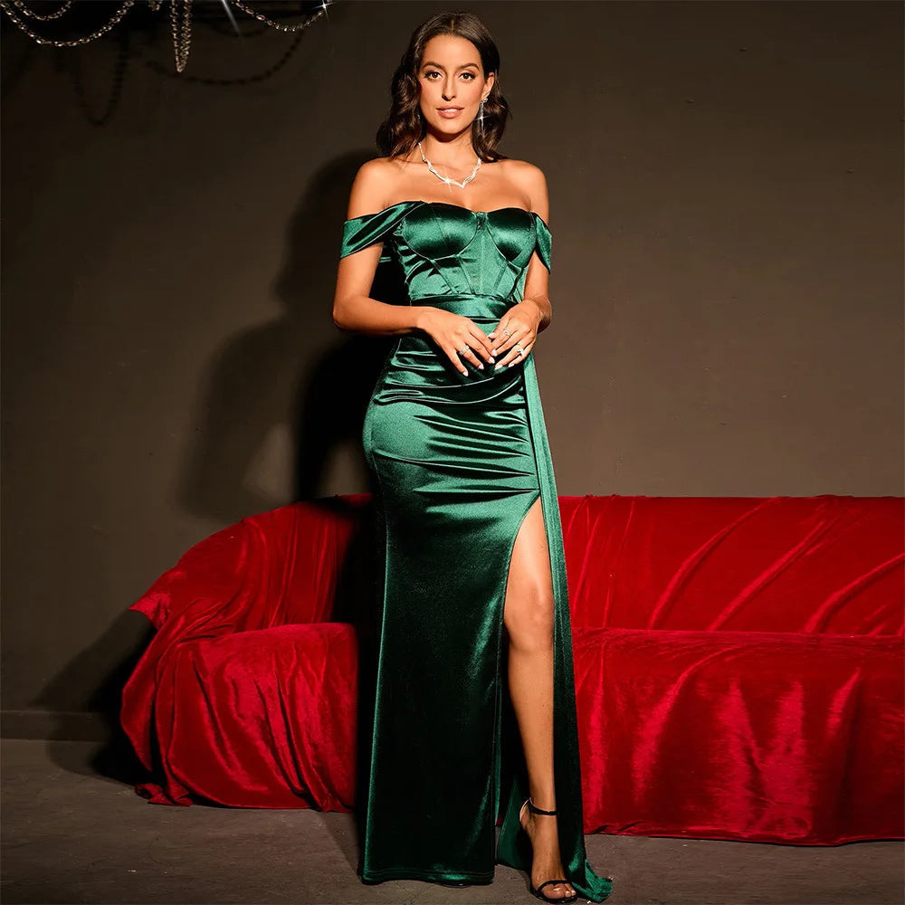 HBLL Sexy Off Shoulder Satin Evening Dress Mermaid for Women Side Slit Floor Length Backless Party Gown Elegant Luxury Vestido
🚚Livraison gratuite rapide et sécurisé FR FelizShop