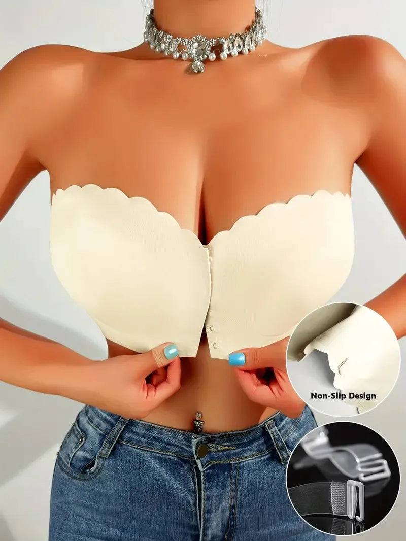 Soutien-gorge sans armature à fermeture frontale – Lisse, respirant, confortable – Couleur unie – Effet push-up, invisible sans traces
🚚 Livraison rapide en 8 à 12 jours ouvrés depuis la France FelizShop
