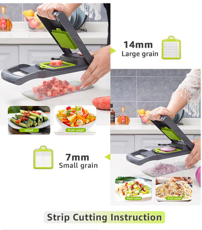 Coupe-Légumes Multifonction – Mandoline Manuelle 7-en-1 | Râpe, Éminceur & Trancheuse pour Fruits et Légumes🚚 Livraison rapide en 8 à 12 jours ouvrés depuis la France FelizShop