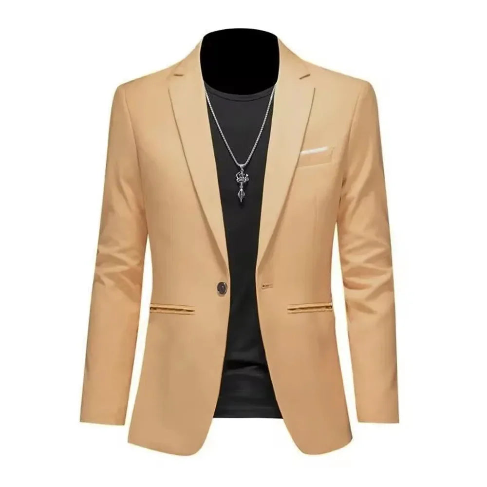 Veste de Costume Homme Tendance – Coupe Slim & Décontractée | Non Froissable, Bouton Unique🚚 Livraison rapide en 8 à 12 jours ouvrés depuis la France FelizShop