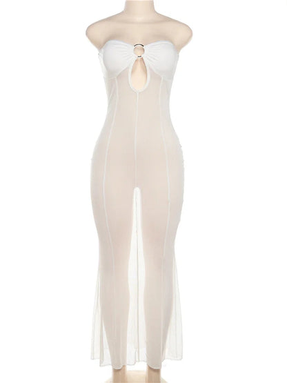 Robe longue en mesh élégante Nibber pour femmes — Mode sexy transparente — Robe maxi pour soirée, fête, streetwear — Nouveauté 2023 🚚 Livraison rapide en 8 à 12 jours ouvrés depuis la France FelizShop