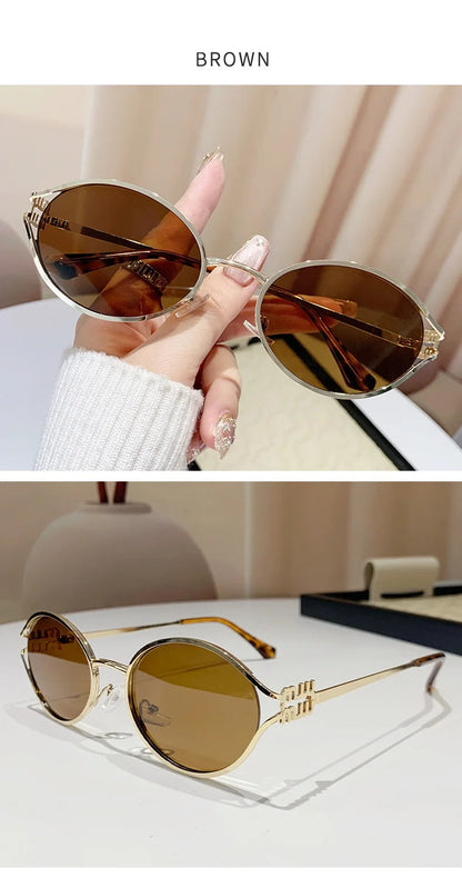 vintage small oval alloy sunglasses women new fashion brand elegant sexy sun glasses ladies trendy driving gradient shades uv400 🚚 Livraison rapide en 8 à 12 jours ouvrés depuis la France FelizShop