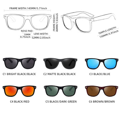 Lunettes de Soleil Rétro Polarisées – Style Carré Unisexe – Anti-Éblouissement & UV400🚚 Livraison rapide en 8 à 12 jours ouvrés depuis la France FelizShop