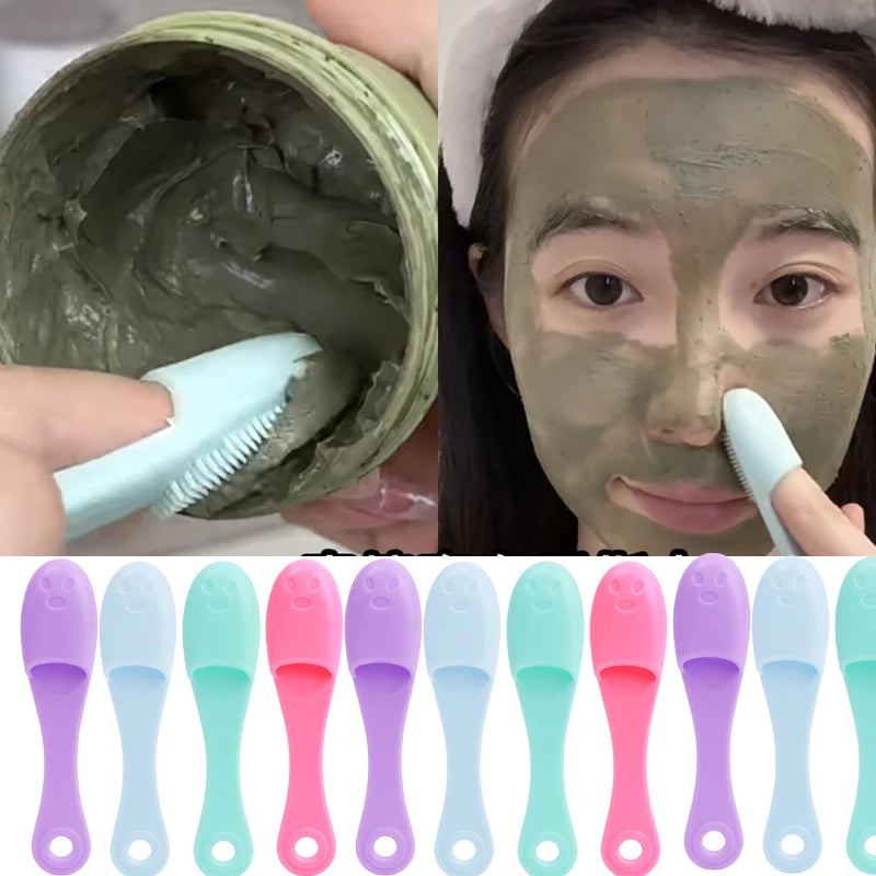 Soft Silicone Facial Cleansing Brush 2 in 1 Silicone Face Mask Brush & Face Scrubber For Exfoliating Massaging Remove Blackhead 🚚 Livraison rapide en 8 à 12 jours ouvrés depuis la France FelizShop