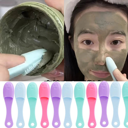 Soft Silicone Facial Cleansing Brush 2 in 1 Silicone Face Mask Brush & Face Scrubber For Exfoliating Massaging Remove Blackhead 🚚 Livraison rapide en 8 à 12 jours ouvrés depuis la France FelizShop