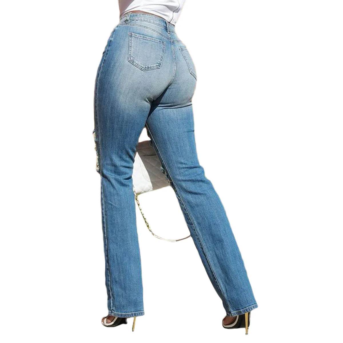 Hole Jeans Women Straight Pants Strecth High Strecth 2025 Streetwear Denims Washed Distressed Pockets Vintage Ripped Trousers
🚚Livraison gratuite rapide et sécurisé FR FelizShop