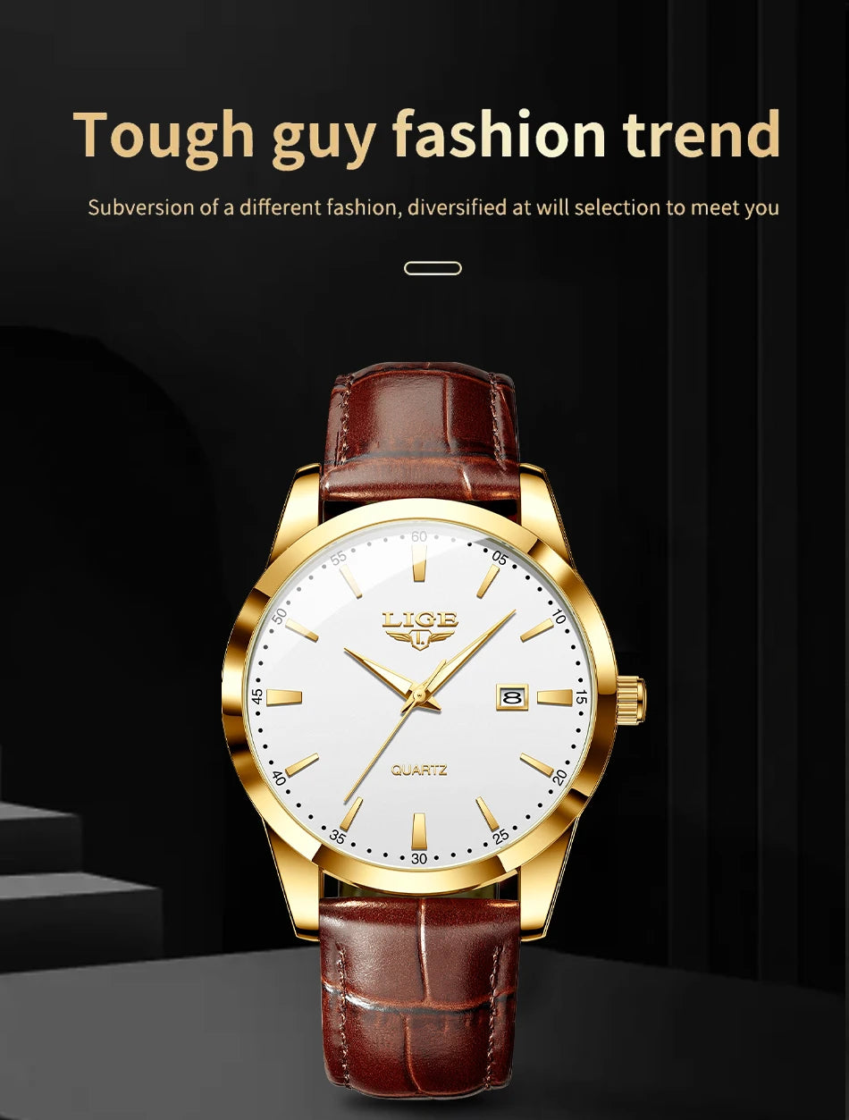 Montre Homme LIGE – Bracelet Cuir Marron – Chronographe Sport & Élégance🚚 Livraison rapide en 8 à 12 jours ouvrés depuis la France FelizShop