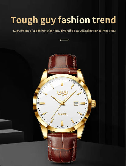 Montre Homme LIGE – Bracelet Cuir Marron – Chronographe Sport & Élégance🚚 Livraison rapide en 8 à 12 jours ouvrés depuis la France FelizShop