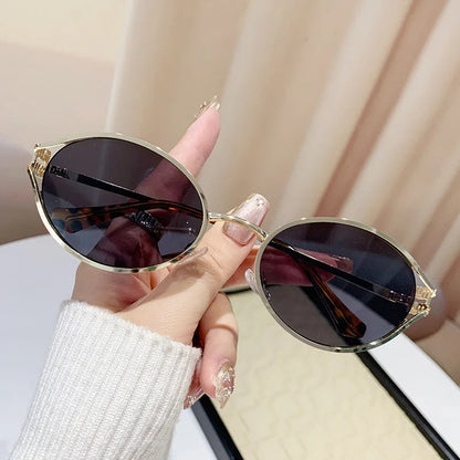 vintage small oval alloy sunglasses women new fashion brand elegant sexy sun glasses ladies trendy driving gradient shades uv400 🚚 Livraison rapide en 8 à 12 jours ouvrés depuis la France FelizShop