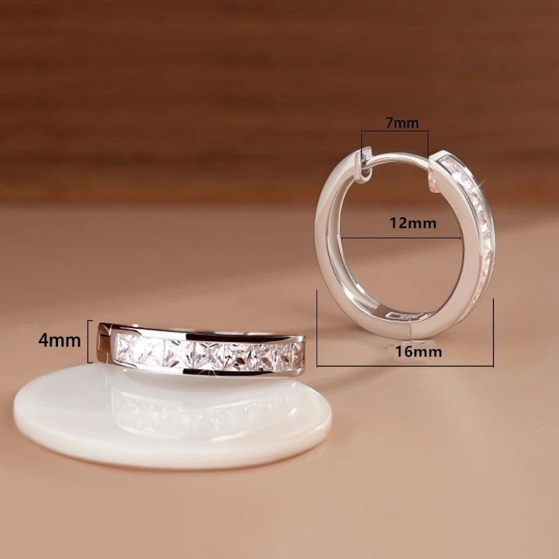 Nouvelles boucles d’oreilles en argent sterling 925 – Anneaux ronds ornés de zircon brillant, bijoux élégants et tendance pour femme, parfaits en cadeau d’anniversaire.🚚 Livraison rapide en 8 à 12 jours ouvrés d FelizShop