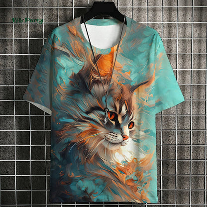 T-shirt Homme Chat Samouraï – Style Harajuku Oversize🚚Livraison rapide gratuite et sécurisée FelizShop