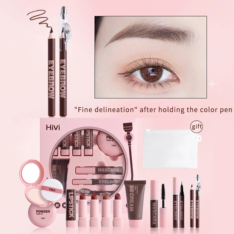 Coffret Maquillage HiVi Édition Limitée – Cadeau de Saint-Valentin pour Femme | Rouge à Lèvres, Poudre, Fixateur & Plus🚚 Livraison rapide FelizShop