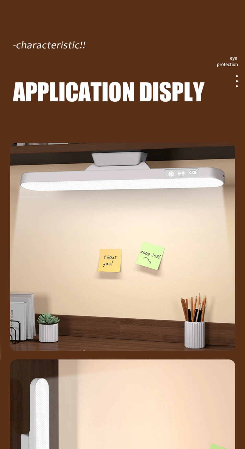 LED Table Lamp Magnetic Hanging USB Rechargeable Desk Lamp 3 Color Reading Light Dimmable Cabinet Closet Wardrobe Night Light 🚚 Livraison rapide en 8 à 12 jours ouvrés depuis la France FelizShop