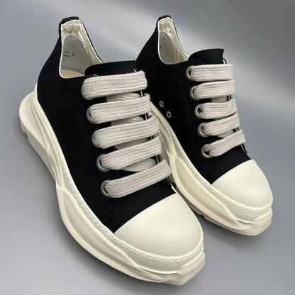 Chaussures casual pour homme — Sneakers en toile à lacets larges — Baskets compensées pour homme, semelle épaisse — Sneakers femme à rehaussement de hauteur🚚 Livraison rapide FelizShop