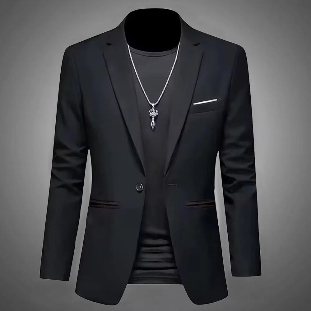 Veste de Costume Homme Tendance – Coupe Slim & Décontractée | Non Froissable, Bouton Unique🚚 Livraison rapide en 8 à 12 jours ouvrés depuis la France FelizShop