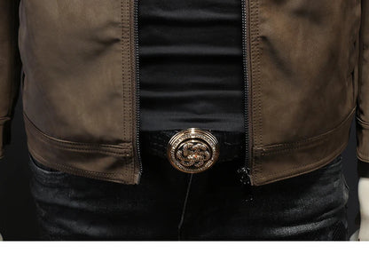 2025 new high-quality slim men's leather jacket,🚚Livraison rapide gratuite et sécurisée FelizShop