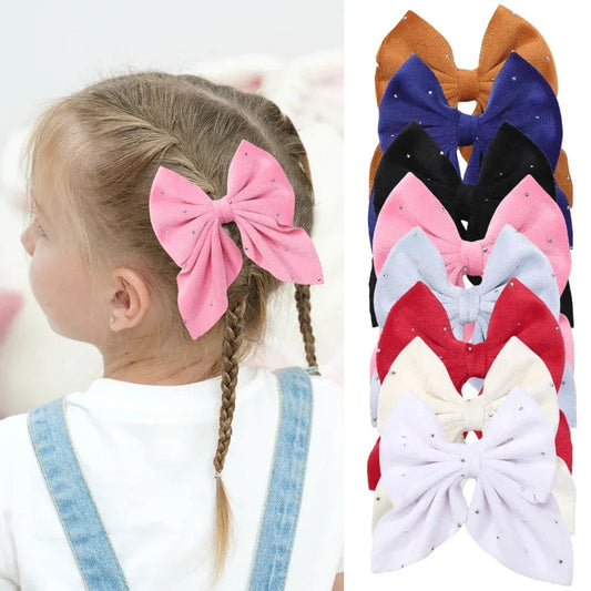 Barrettes Nœud Rouge Velours pour Fille – Lot de 2 Accessoires Cheveux à Pois Étoilés FelizShop
