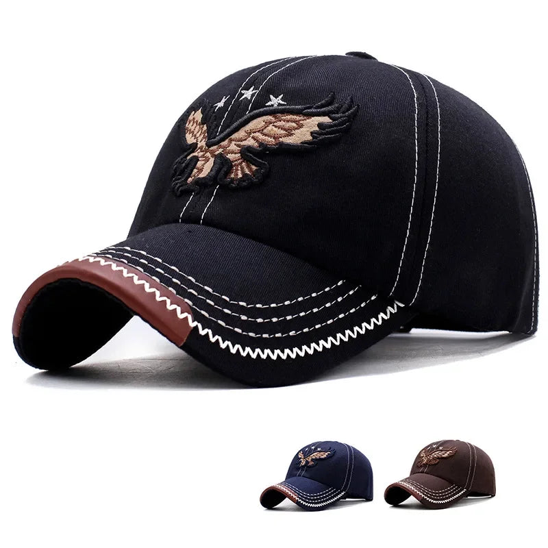 Casquette baseball homme & femme quatre saisons — Broderie aigle — Style coréen tendance — Casquette couple décontractée anti-UV🚚 Livraison rapide FelizShop
