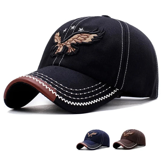 Casquette baseball homme & femme quatre saisons — Broderie aigle — Style coréen tendance — Casquette couple décontractée anti-UV🚚 Livraison rapide FelizShop