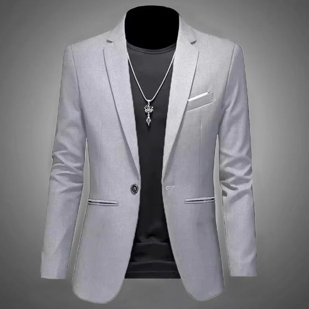 Veste de Costume Homme Tendance – Coupe Slim & Décontractée | Non Froissable, Bouton Unique🚚 Livraison rapide en 8 à 12 jours ouvrés depuis la France FelizShop