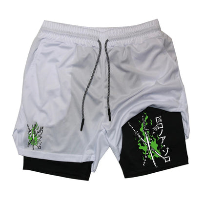 Shorts de compression homme avec poche téléphone — Sports, boucle serviette, entraînement gym — Imprimé été 2 en 1🚚 Livraison rapide en 8 à 12 jours ouvrés depuis la France FelizShop