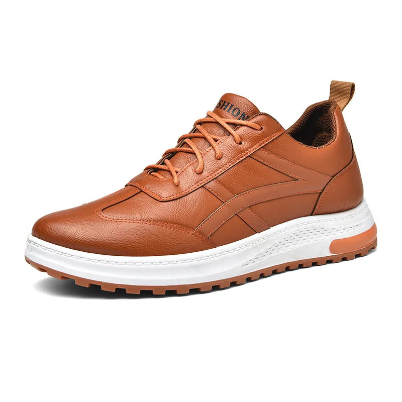 Sneakers en cuir PU pour homme — Chaussures business casual — Baskets respirantes d’extérieur — Mocassins mode pour homme — Chaussures de marche🚚 Livraison rapide FelizShop