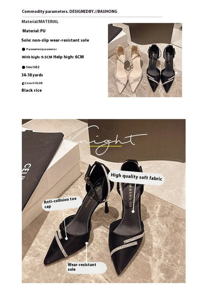 Chaussures à talons hauts style français pour femme 2024 — Bout pointu orné de strass — Design original avec bride unique et détails raffinés
🚚 Livraison rapide en 8 à 12 jours ouvrés depuis la France FelizShop