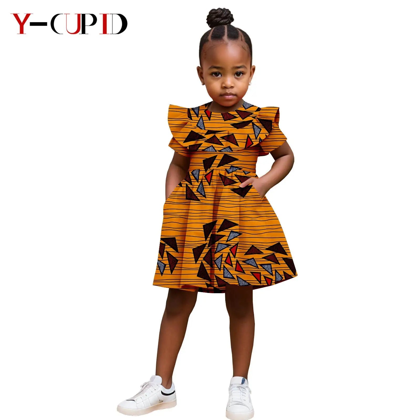Robe Africaine Fille – Imprimé Wax Dashiki à Volants Été FelizShop