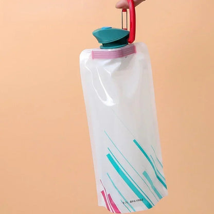 Gourde souple pliable portable 700 ml — Sac d’eau réutilisable pour activités outdoor — Avec mousqueton 🚚 Livraison rapide en 8 à 12 jours ouvrés depuis la France FelizShop