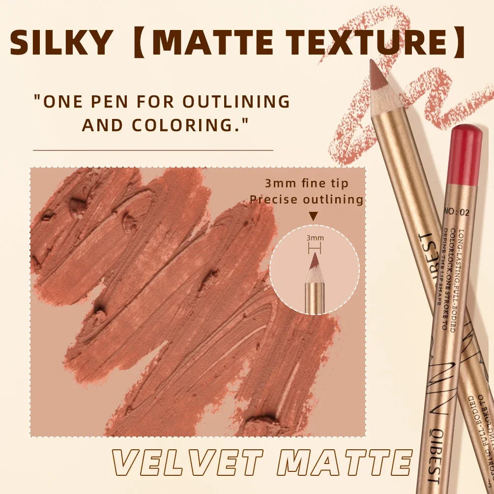 Set 12 Crayons à Lèvres Mat – Waterproof & Longue Tenue | Lip Liner Non-Transfert pour Contour Précis & Maquillage Parfait🚚 Livraison rapide FelizShop