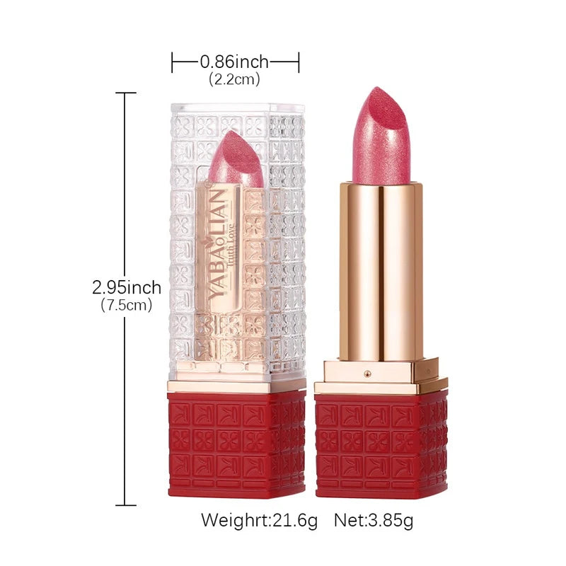 Rouge à Lèvres Pailleté Métallique – 12 Couleurs Intenses | Fini Brillant Nacré, Longue Tenue & Facile à Appliquer🚚 Livraison rapide FelizShop