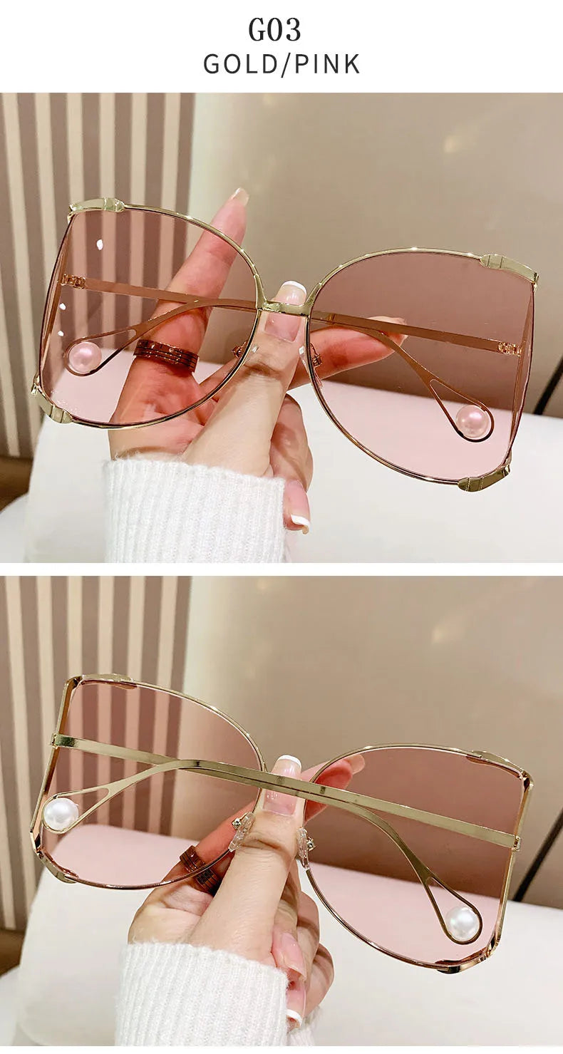 sunglasses Women 2024 Vacation Luxury Oversized Fashion Glasses Sunscreen Luxe Femme Lentes De Sol Mujer Lunette Soleil Femme 🚚 Livraison rapide en 8 à 12 jours ouvrés depuis la France FelizShop