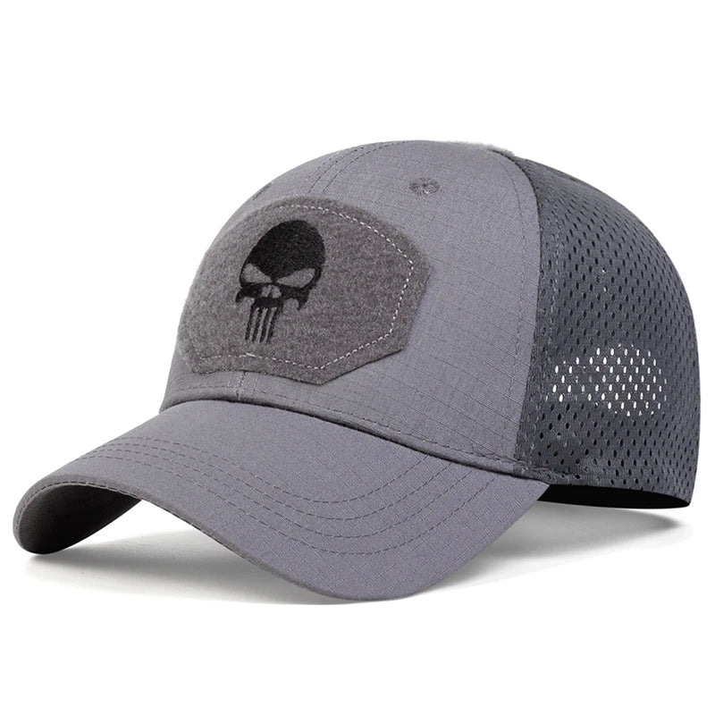 Unisex Skull Embroidery Baseball Net Caps Spring Summer Outdoor Sunscreen Hat Adjustable Casual Trucker Hats FelizShop