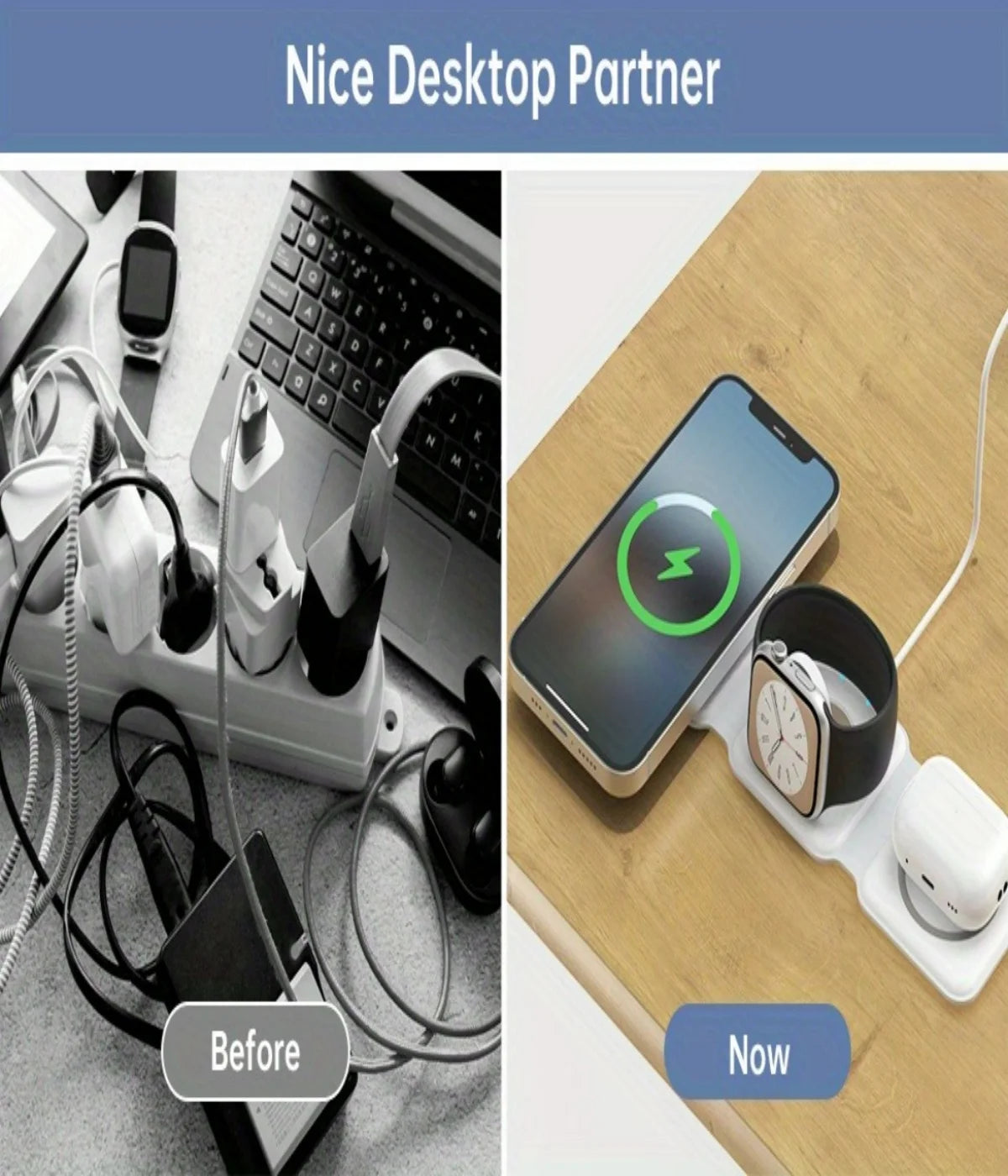 Chargeur magnétique sans fil 3-en-1 à charge rapide — Compatible iPhone 16, 15, 14 Pro Max, AirPods, Apple Watch — Support pliable pour téléphone portable
🚚 Livraison rapide en 8 à 12 jours ouvrés FelizShop