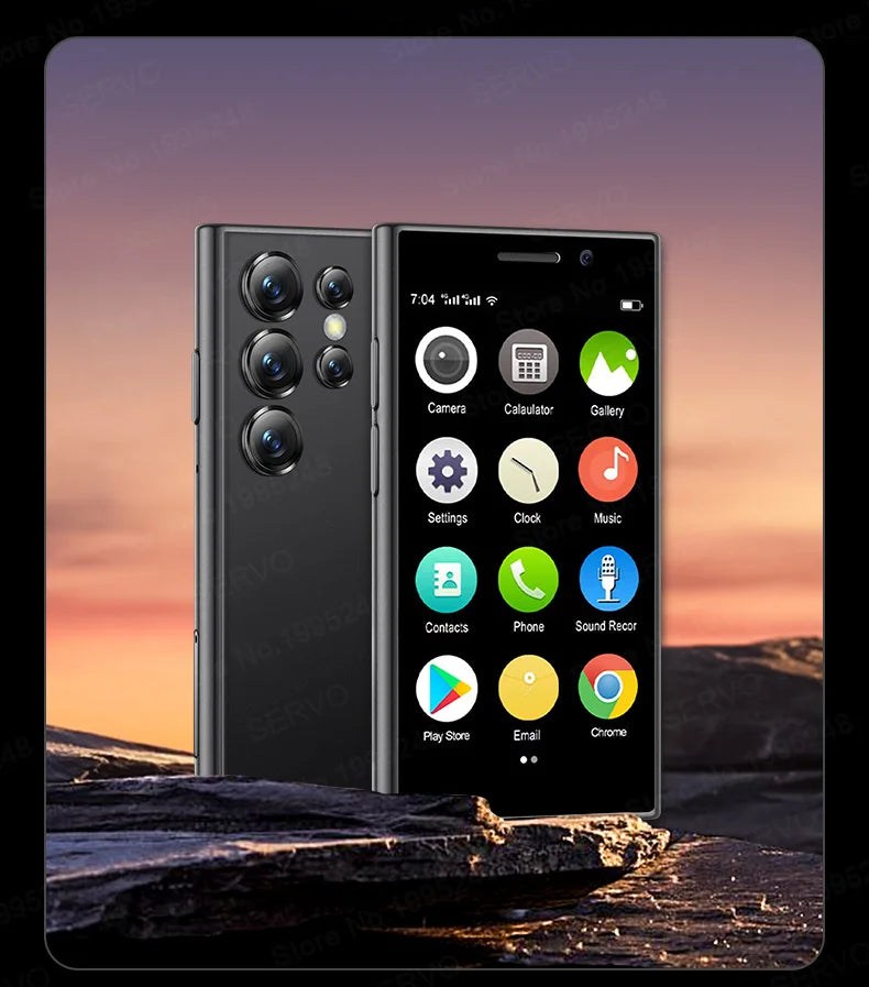 Smartphone mini original SERVO S24 – Téléphone portable 4G Android 10.0 avec reconnaissance faciale, GPS, écran 3", 2 Go RAM / 16 Go ROM, batterie 2000 mAh.🚚Livraison gratuite rapide et sécurisé FR FelizShop