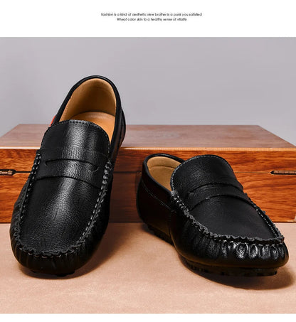Mocassins Homme Cuir – Chaussures Décontractées à Enfiler | Loafers Style Bateau Haut de Gamme (Taille 38 à 47)🚚 Livraison rapide en 8 à 12 jours ouvrés depuis la France FelizShop